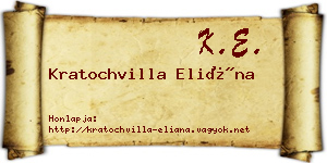 Kratochvilla Eliána névjegykártya